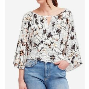 FREE PEOPLE Last Time Floral Printed Drape Blouse NWT sz M